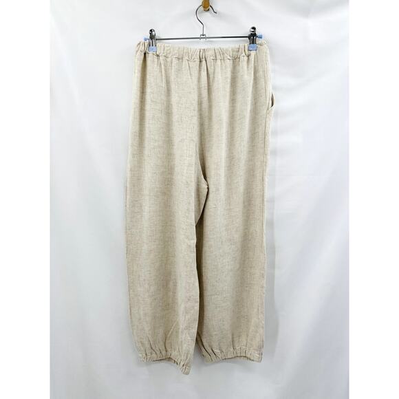 Rachel Pally Tatum Cream Linen Blend Casual Trousers - Picture 4 of 6